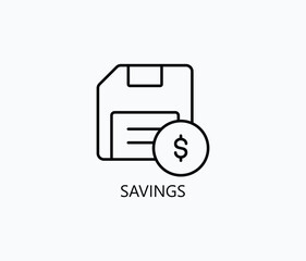 Savings Vector, Icon Or Logo Sign Symbol Illustration 