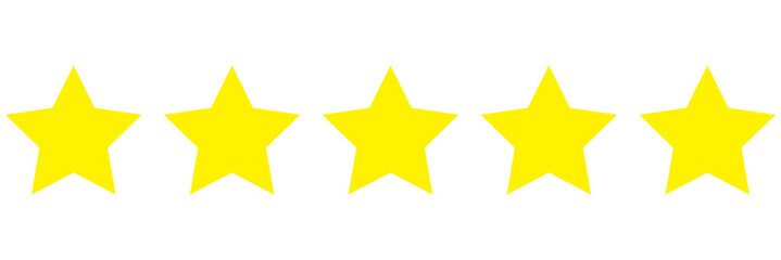 Five stars icon Vector. Five stars customer product rating review