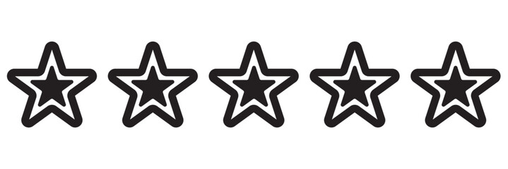  black star symbol. Vector Illustration.