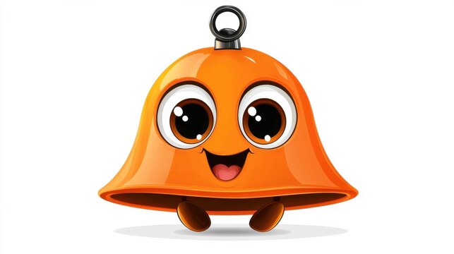 recommend clip art: Cute Cartoon Bell Character with Happy Smiling Expression