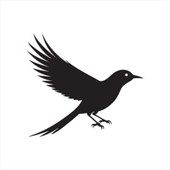 Fototapeta premium Bird silhouette vector icon design whit a white background.