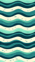 Teal Wave Abstract Background Illustration