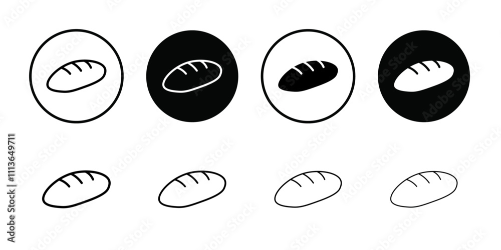 Poster french bread icon outline vector for web ui