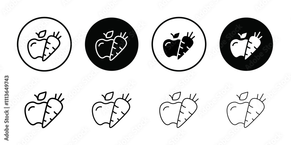 Poster Fruits and vegetables icon Outline vector for web ui