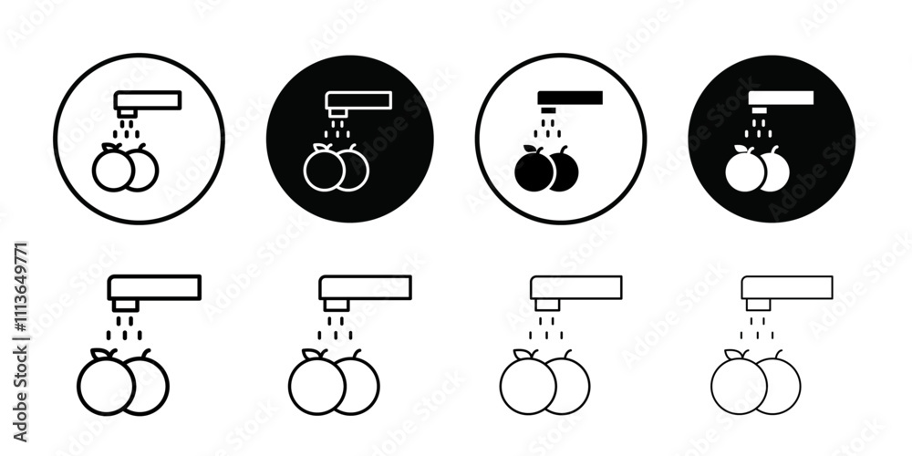 Poster fruits washing icon outline vector for web ui