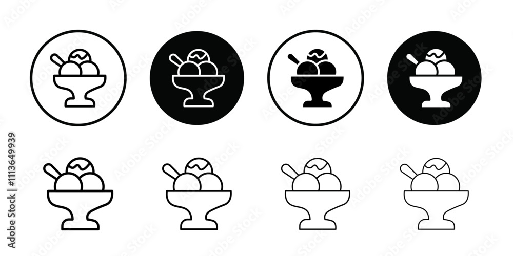 Aufkleber gelato ice cream icon outline vector for web ui