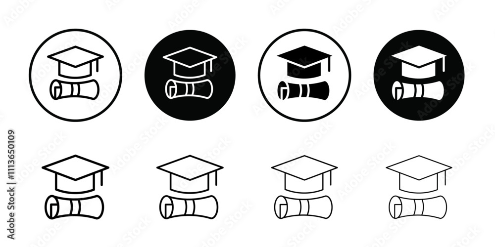 Aufkleber graduation ceremony icon outline vector for web ui