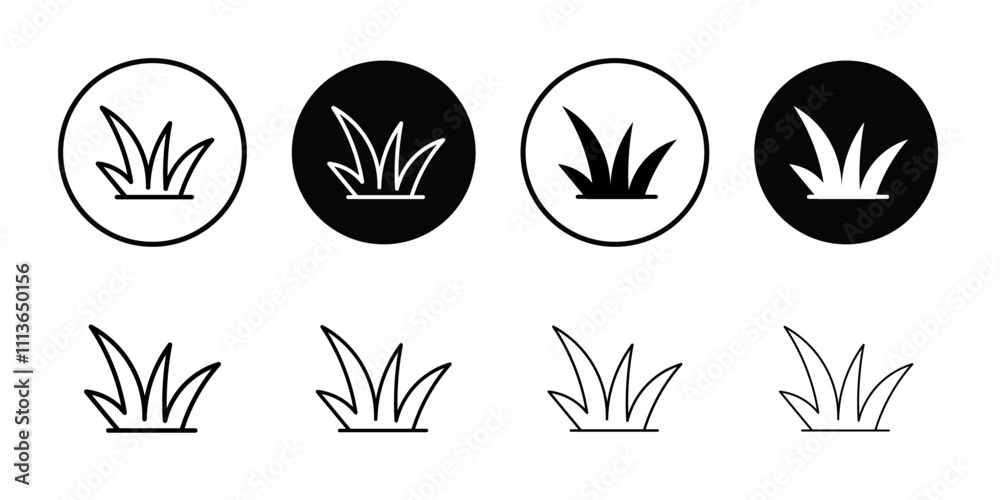 Aufkleber Grass icon Outline vector for web ui