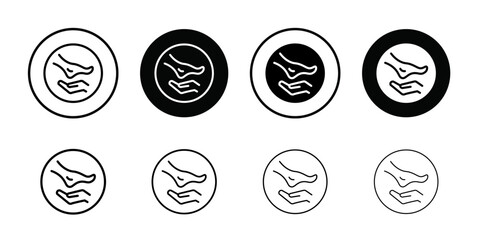 hand and foot icon Outline vector for web ui