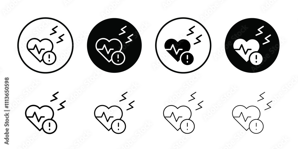 Aufkleber Heart attack icon Outline vector for web ui