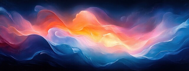 Abstract Flowing Brush Stroke Color Wave Design Painting Motion Splash Texture