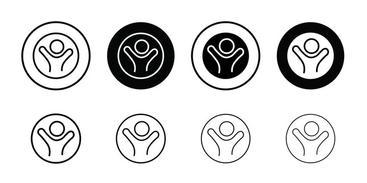 happy people icon Outline vector for web ui