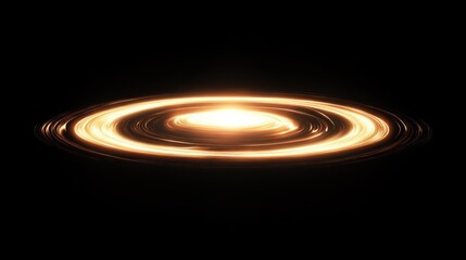 Fototapeta premium Pulsating warp core with swirling energy rings on a solid black background