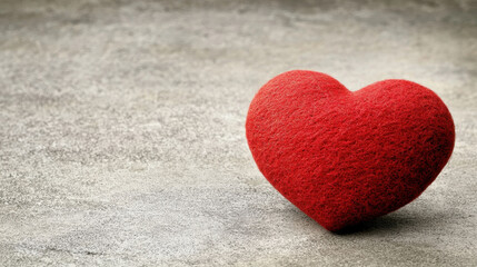 Fototapeta premium vibrant red heart symbolizes love and affection on textured background