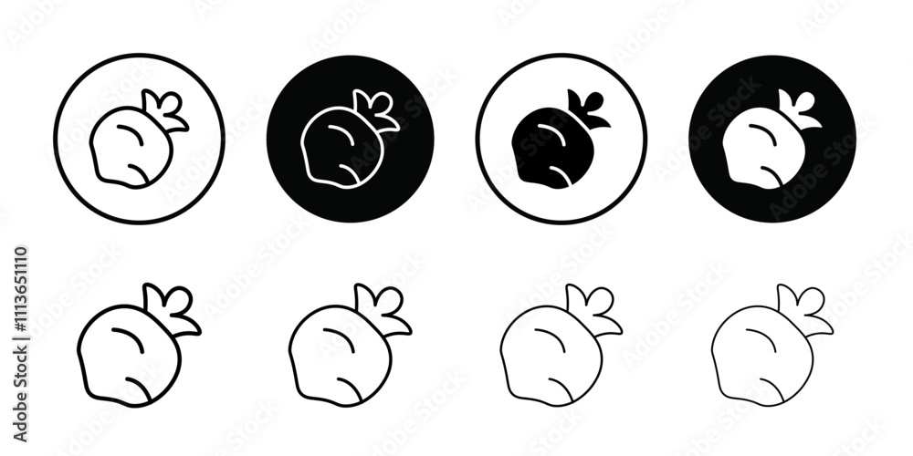 Poster kohlrabi icon Outline vector for web ui