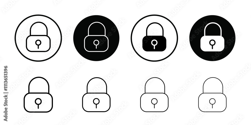 Poster Lock icon Outline vector for web ui