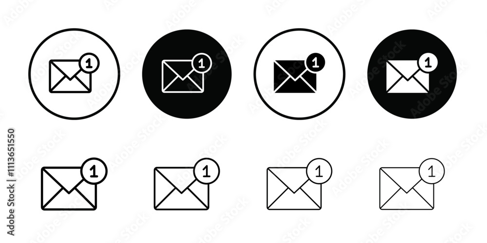 Poster Mail message icon Outline vector for web ui