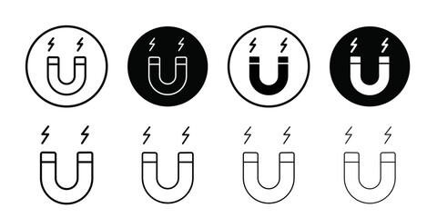 Magnet icon Outline vector for web ui