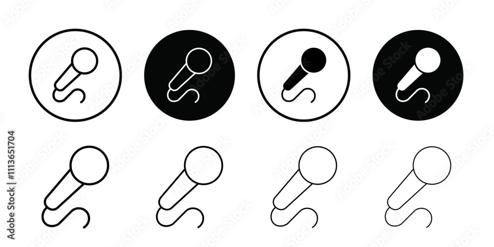 Aufkleber microphone icon outline vector for web ui