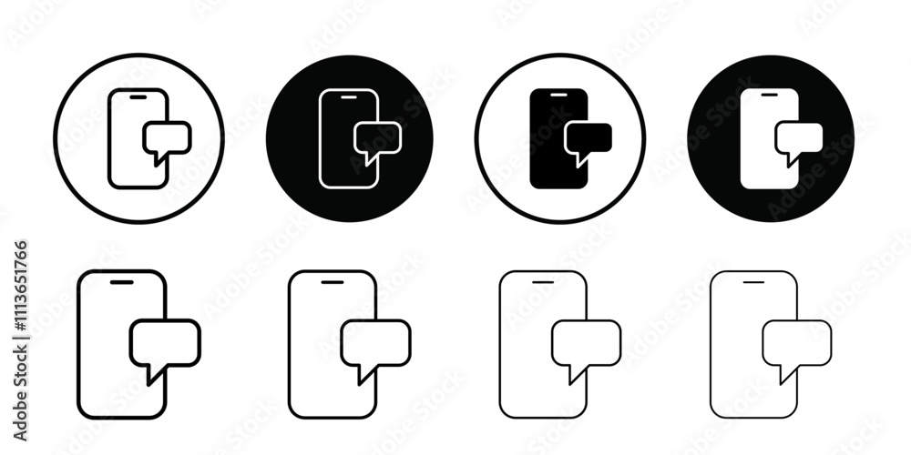 Aufkleber Message phone icon Outline vector for web ui