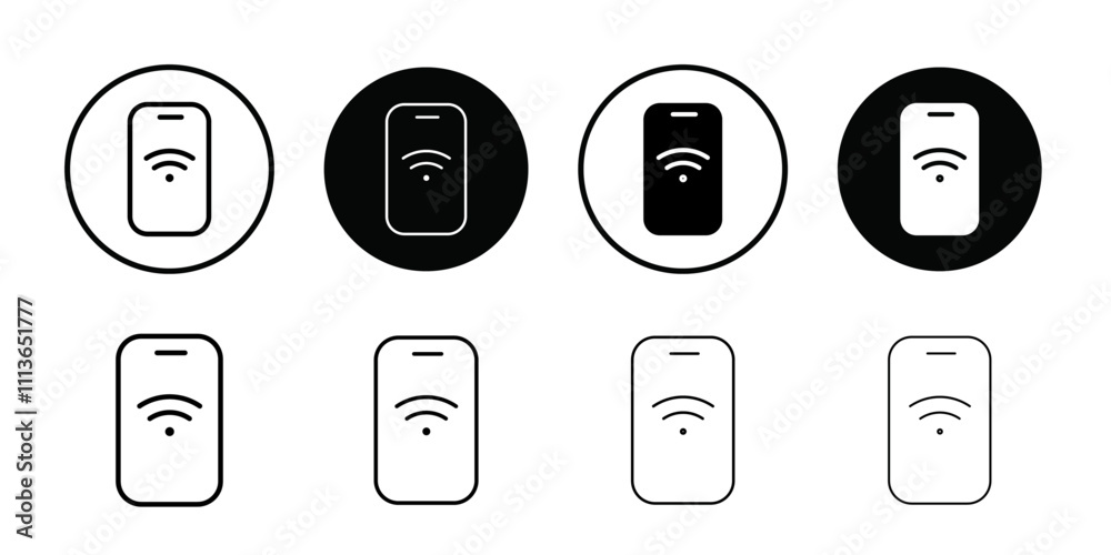 Aufkleber mobile internet icon outline vector for web ui