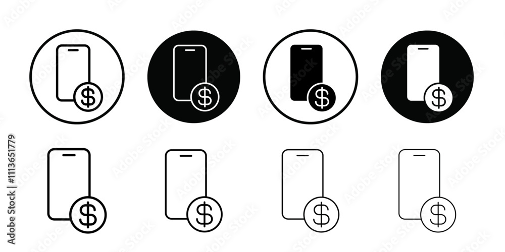 Poster mobile payment icon Outline vector for web ui