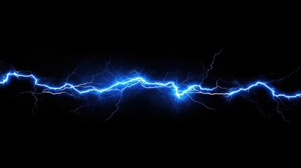 Blue energy orb radiating lightning bolts on a solid black background