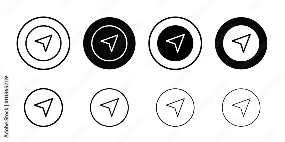Poster Navigator arrow icon Outline vector for web ui