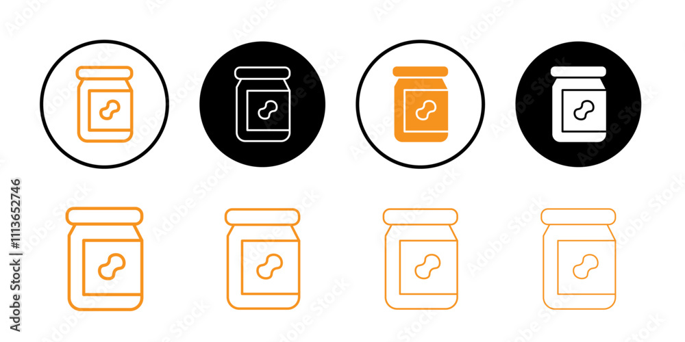 Aufkleber Peanut butter icon Outline vector for web ui