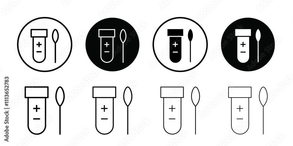 Aufkleber PCR test icon Outline vector for web ui