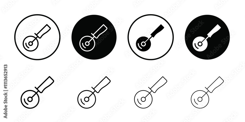 Poster Pizza Cuttier icon Outline vector for web ui