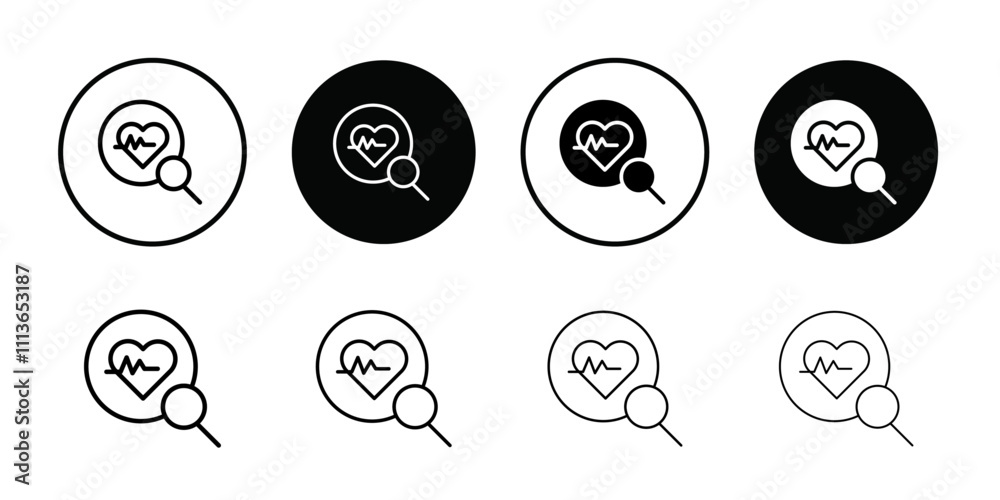 Poster pulse heart check up icon Outline vector for web ui