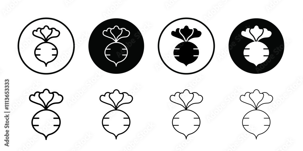 Aufkleber radish icon Outline vector for web ui