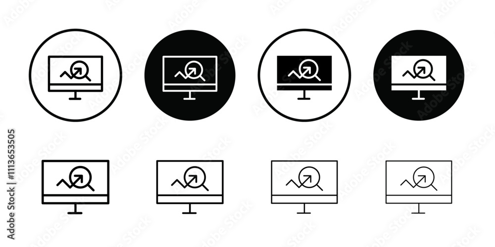 Poster Researching information online icon Outline vector for web ui