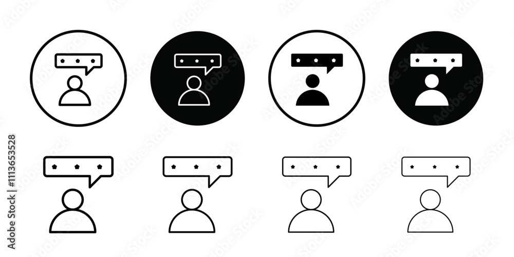 Aufkleber review icon Outline vector for web ui