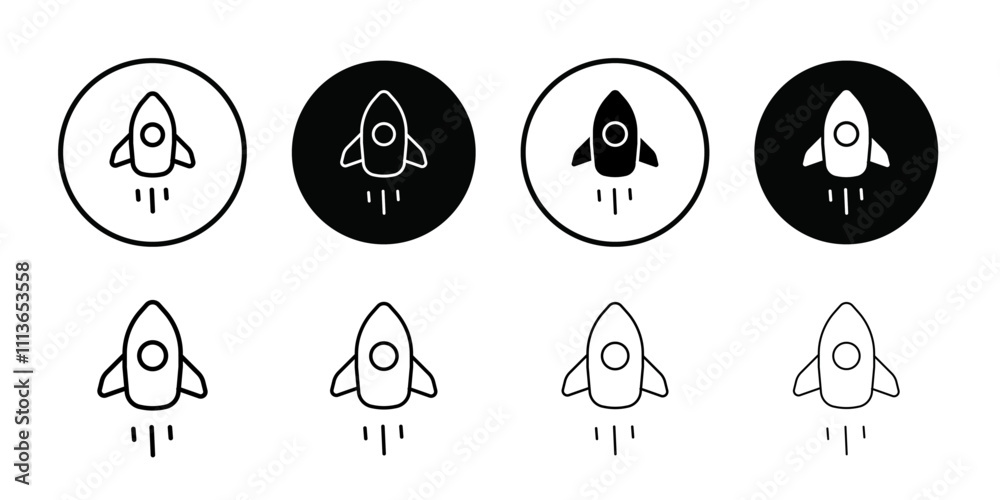Aufkleber Rocket Spaceship Startup icon Outline vector for web ui