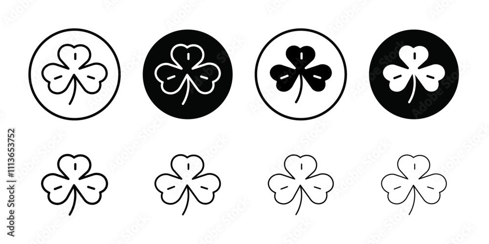 Poster Saint patrick Leaf clover icon Outline vector for web ui