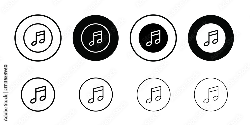 Poster semiquaver note icon Outline vector for web ui