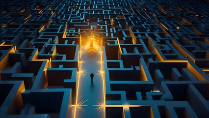 Obraz premium 3d maze with labyrinth
