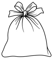 black christmas gift bag without background