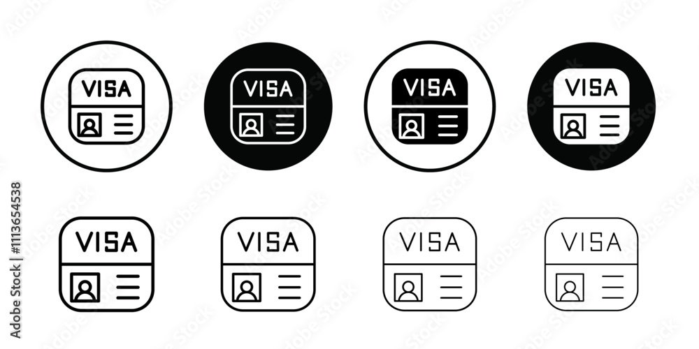 Poster Start up visa icon Outline vector for web ui