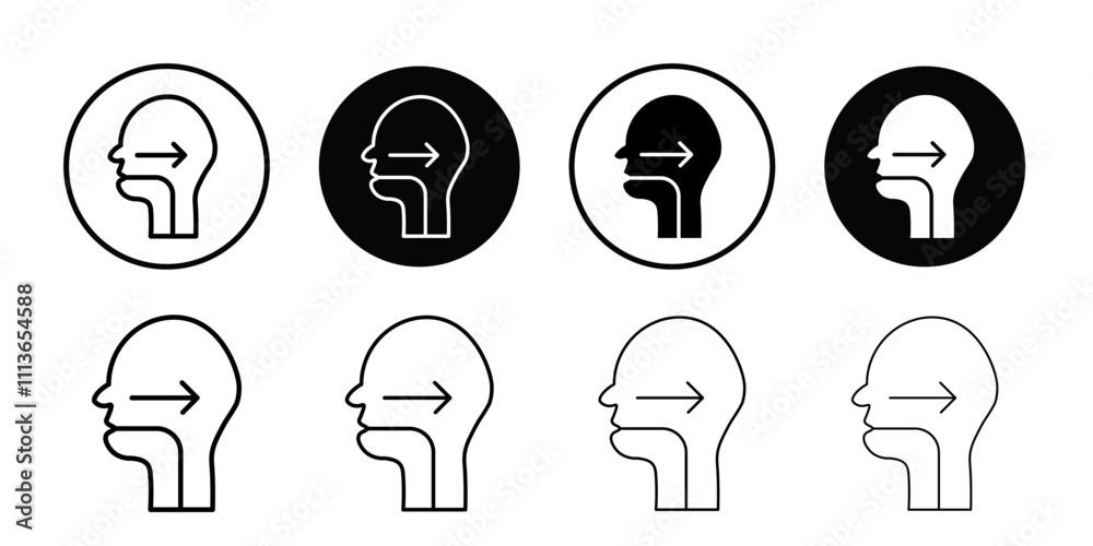Aufkleber Swallowing reflex icon Outline vector for web ui