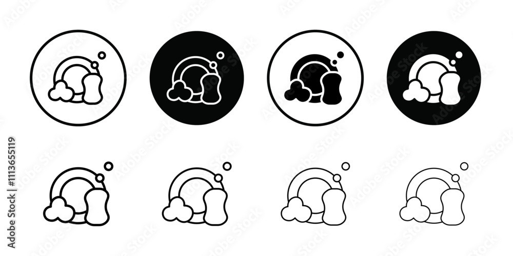 Poster washing plate icon outline vector for web ui