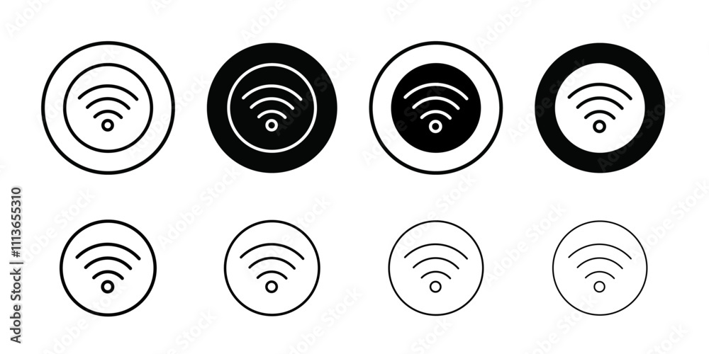 Aufkleber Wifi icon Outline vector for web ui