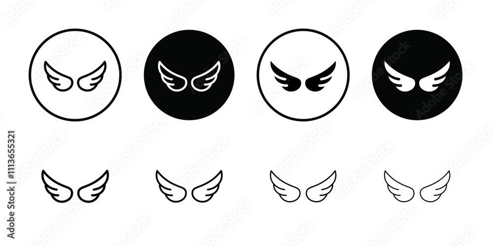Aufkleber Wings icon Outline vector for web ui