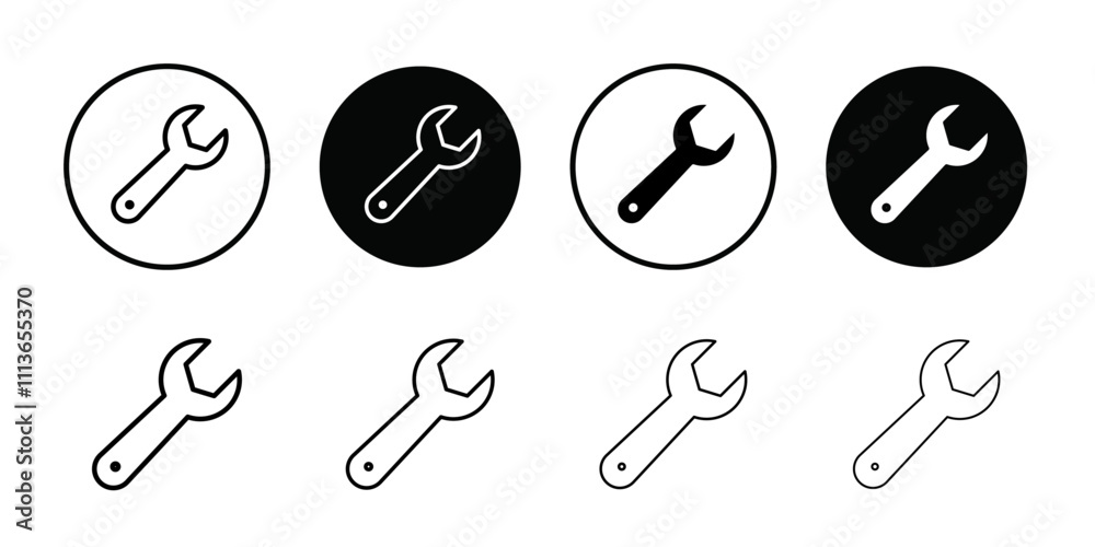 Poster Wrench icon Outline vector for web ui