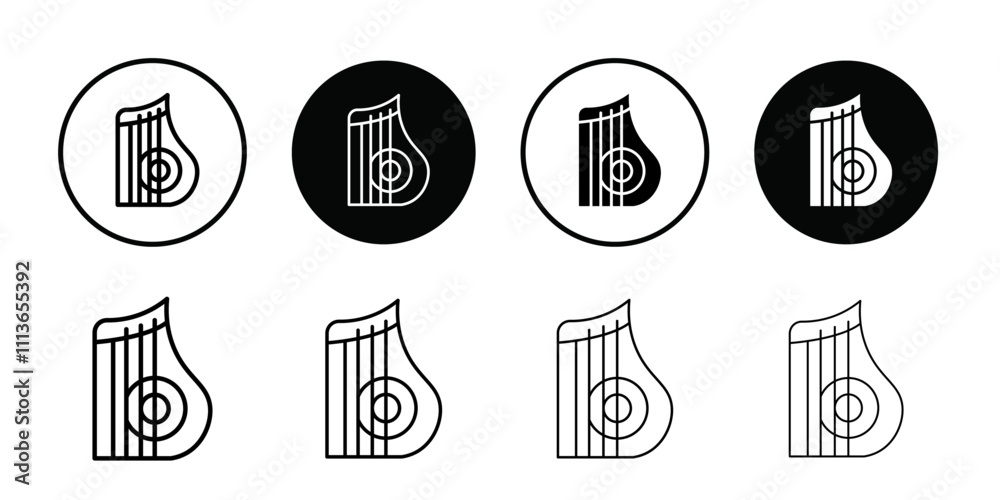 Poster zither icon Outline vector for web ui