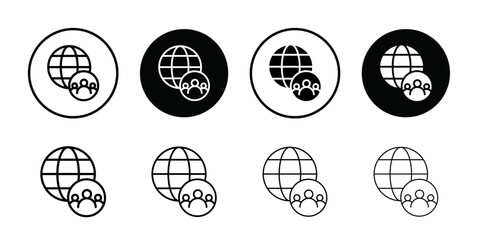 World population icon Outline vector for web ui