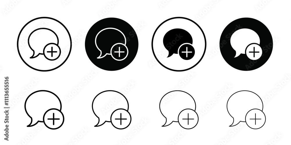 Poster Add chat icon Outline vector for web ui