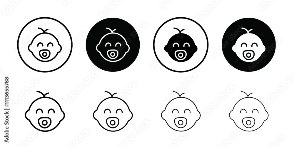 Poster baby face icon Outline vector for web ui